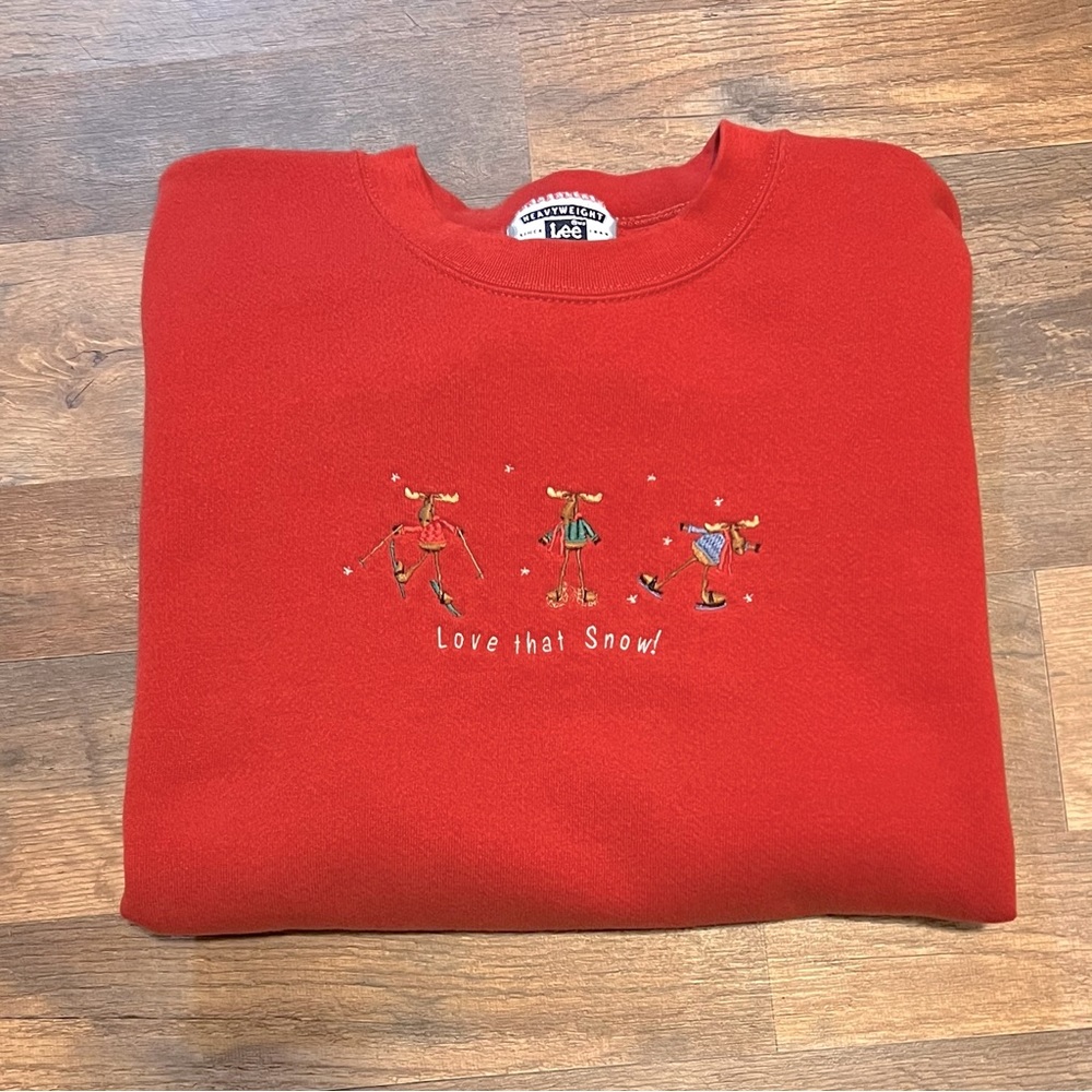 Vintage | Embroidered Moose Winter Sweatshirt - Picture 1 of 6